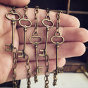 Skeleton Key Bracelet Bronze Key Jewelry-Lydia's Vintage | Handmade Personalized Bookmarks, Keychains