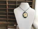 Skull Cameo Necklace Renaissance Faire Pirate Costume Day of the Dead Sugar Skull-Lydia's Vintage | Handmade Custom Cosplay, Renaissance Fair Inspired Style Necklaces, Earrings, Bracelets, Brooches, Rings