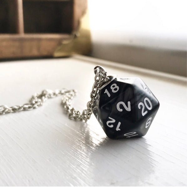 D20 Necklace Dungeons and Dragons Jewelry D20 Gift-Lydia's Vintage | Handmade Personalized Vintage Style Necklaces, Lockets, Earrings, Bracelets, Brooches, Rings