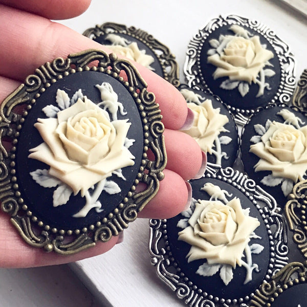 Rose Cameo Brooch Cameo Jewelry Roses Pin-Lydia's Vintage | Handmade Vintage Style Jewelry, Brooches, Pins, Necklaces, Bracelets
