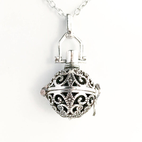 Diffuser Locket Necklace Lava Ball Stone Essential Oil Scent Locket Gift for Women Aromatherapy-Lydia's Vintage | Handmade Personalized Vintage Style Necklaces, Lockets, Earrings, Bracelets, Brooches, Rings