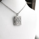Celtic Knot Book Locket Necklace Silver Celtic Jewelry Pendant Triquetra Trinity Knot-Lydia's Vintage | Handmade Personalized Vintage Style Necklaces, Lockets, Earrings, Bracelets, Brooches, Rings