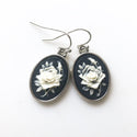 Rose Cameo Earrings Rose Jewelry Gift for Women Rose Earrings-Lydia's Vintage | Handmade Personalized Vintage Style Earrings and Ear Cuffs