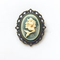 Mermaid Cameo Brooch Mermaid Jewelry Renaissance Faire Pin-Lydia's Vintage | Handmade Custom Cosplay, Renaissance Fair Inspired Style Necklaces, Earrings, Bracelets, Brooches, Rings