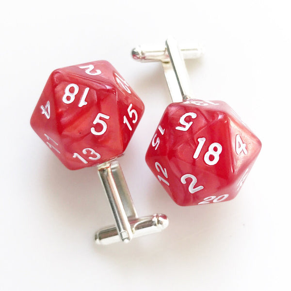 D20 Cufflinks Dungeons and Dragons Geek Wedding Nerdy Gifts-Lydia's Vintage | Handmade Personalized Cufflinks and Tie Tacks