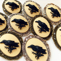 Raven Cameo Brooch Crow Halloween Jewelry Pirate Hat Pin Renaissance Faire Costume Edgar Allan Poe Gift-Lydia's Vintage | Handmade Custom Cosplay, Renaissance Fair Inspired Style Necklaces, Earrings, Bracelets, Brooches, Rings