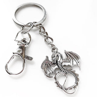 Dragon Keychain Dragon Gift Silver Dragon-Lydia's Vintage | Handmade Personalized Bookmarks, Keychains