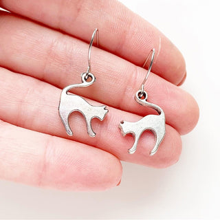 Cat Earrings Cute Cat Jewelry-Lydia's Vintage | Handmade Personalized Vintage Style Earrings and Ear Cuffs