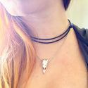 Raven Skull Necklace Crow Skull Pendant Goth Jewelry-Lydia's Vintage | Handmade Personalized Vintage Style Necklaces, Lockets, Earrings, Bracelets, Brooches, Rings