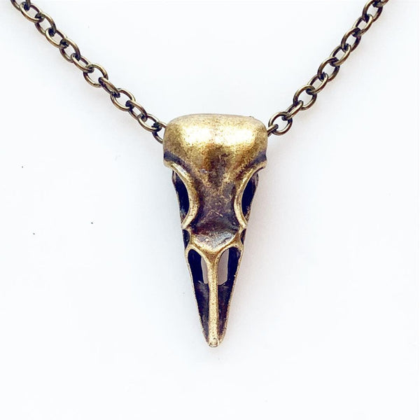 Raven Skull Necklace Bird Skull Necklace Crow Skull-Lydia's Vintage | Handmade Personalized Vintage Style Necklaces, Lockets, Earrings, Bracelets, Brooches, Rings