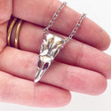 Raven Skull Necklace Crow Skull Pendant Goth Jewelry-Lydia's Vintage | Handmade Personalized Vintage Style Necklaces, Lockets, Earrings, Bracelets, Brooches, Rings