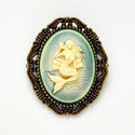 Mermaid Brooch Pirate Hat Pin Mermaid Cameo-Lydia's Vintage | Handmade Custom Cosplay, Pirate Inspired Style Necklaces, Earrings, Bracelets, Brooches, Rings