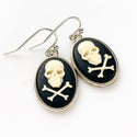 Skull an Crossbones Earrings Jolly Roger Pirate Cameo Jewelry-Lydia's Vintage | Handmade Custom Cosplay, Pirate Inspired Style Necklaces, Earrings, Bracelets, Brooches, Rings