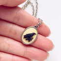 Raven Necklace Crow Pendant Cameo Necklace Edgar Allan Poe Gift-Lydia's Vintage | Handmade Personalized Vintage Style Necklaces, Lockets, Earrings, Bracelets, Brooches, Rings