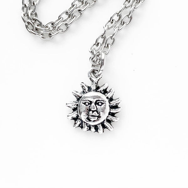 Sun Necklace Silver Sun Necklace-Lydia's Vintage | Handmade Personalized Vintage Style Necklaces, Lockets, Earrings, Bracelets, Brooches, Rings