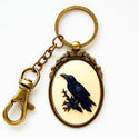 Raven Keychain Halloween Cameo Crow Lover Gift-Lydia's Vintage | Handmade Personalized Bookmarks, Keychains
