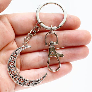 Moon Keychain Celestial Gift for Her Crescent Moon-Lydia's Vintage | Handmade Personalized Bookmarks, Keychains