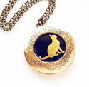 Cat Necklace Locket Cat Jewelry Photo Locket Cat Lover Gift Pet Memorial-Lydia's Vintage | Handmade Personalized Vintage Style Necklaces, Lockets, Earrings, Bracelets, Brooches, Rings