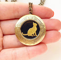 Cat Necklace Locket Cat Jewelry Photo Locket Cat Lover Gift Pet Memorial-Lydia's Vintage | Handmade Personalized Vintage Style Necklaces, Lockets, Earrings, Bracelets, Brooches, Rings