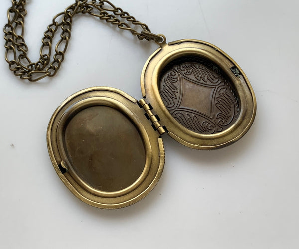Lily of the Valley Cameo Locket Large Floral Locket-Lydia's Vintage | Handmade Personalized Vintage Style Necklaces, Lockets, Earrings, Bracelets, Brooches, Rings