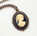Cameo Necklace Classic Lady Woman Cameo-Lydia's Vintage | Handmade Personalized Vintage Style Necklaces, Lockets, Earrings, Bracelets, Brooches, Rings