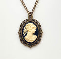 Cameo Necklace Classic Lady Woman Cameo-Lydia's Vintage | Handmade Personalized Vintage Style Necklaces, Lockets, Earrings, Bracelets, Brooches, Rings