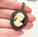 Cameo Necklace Classic Lady Woman Cameo-Lydia's Vintage | Handmade Personalized Vintage Style Necklaces, Lockets, Earrings, Bracelets, Brooches, Rings