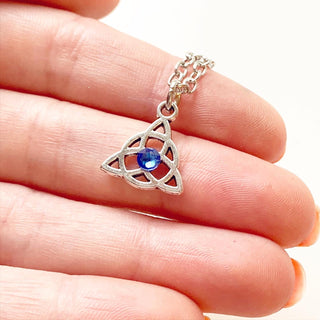 Birthstone Celtic Knot Necklace Irish Knot Trinity Knot Celtic Jewelry-Lydia's Vintage | Handmade Personalized Vintage Style Necklaces, Lockets, Earrings, Bracelets, Brooches, Rings