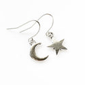 Mismatched Earrings Moon and Star Earrings-Lydia's Vintage | Handmade Personalized Vintage Style Earrings and Ear Cuffs