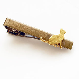 Cat Tie Clip Cat Tie Bar Gift for Men-Lydia's Vintage | Handmade Personalized Cufflinks and Tie Tacks