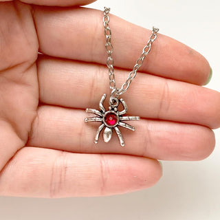 Birthstone Necklace Spider Necklace Personalized Jewelry-Lydia's Vintage | Handmade Personalized Vintage Style Necklaces, Lockets, Earrings, Bracelets, Brooches, Rings