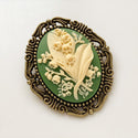 Lily of the Valley Cameo Brooch Flower Jewelry-Lydia's Vintage | Handmade Vintage Style Jewelry, Brooches, Pins, Necklaces, Bracelets