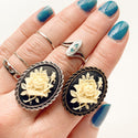 Cameo Ring Rose Cameo Flower Ring-Lydia's Vintage | Handmade Personalized Vintage Style Rings, Earrings, Bracelets, Brooches, Necklaces, Lockets