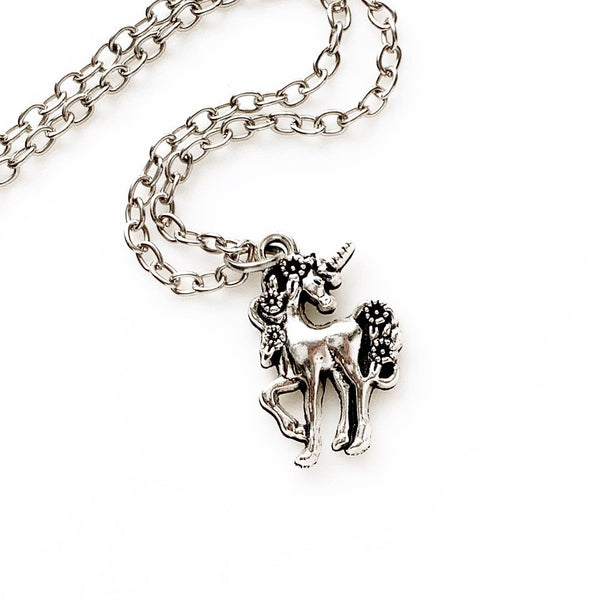 Unicorn Necklace Silver Unicorn Jewelry Unicorn Gifts for Her-Lydia's Vintage | Handmade Personalized Vintage Style Necklaces, Lockets, Earrings, Bracelets, Brooches, Rings