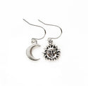 Mismatched Sun and Moon Earrings Celestial Earrings-Lydia's Vintage | Handmade Personalized Vintage Style Earrings and Ear Cuffs