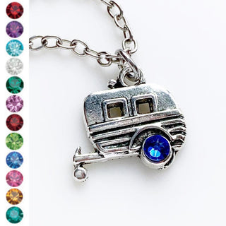 Camper Necklace Camping Gifts Vintage Camper Travel Trailer Glamping Lover-Lydia's Vintage | Handmade Personalized Vintage Style Necklaces, Lockets, Earrings, Bracelets, Brooches, Rings
