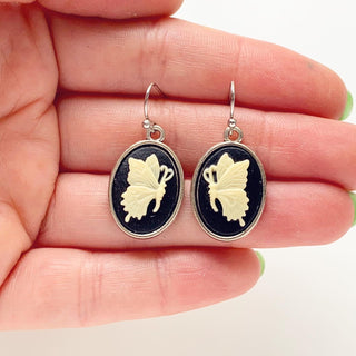 Butterfly Earrings Butterfly Cameo Jewelry-Lydia's Vintage | Handmade Personalized Vintage Style Earrings and Ear Cuffs