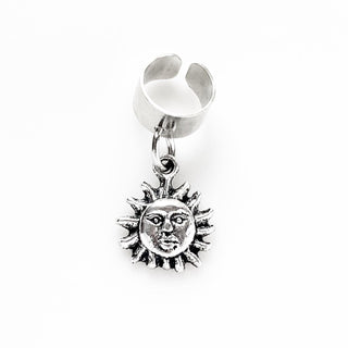 Sun Ear Cuff Silver Ear Cuff Earring No Piercing-Lydia's Vintage | Handmade Personalized Vintage Style Earrings and Ear Cuffs