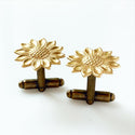 Sunflower Cufflinks Rustic Fall Autumn Wedding-Lydia's Vintage | Handmade Personalized Cufflinks and Tie Tacks