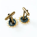 Sunflower Cufflinks Rustic Fall Autumn Wedding-Lydia's Vintage | Handmade Personalized Cufflinks and Tie Tacks