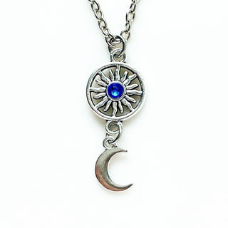 Celestial Birthstone Necklace Sun and Moon Necklace Gift for Women-Lydia's Vintage | Handmade Personalized Vintage Style Necklaces, Lockets, Earrings, Bracelets, Brooches, Rings