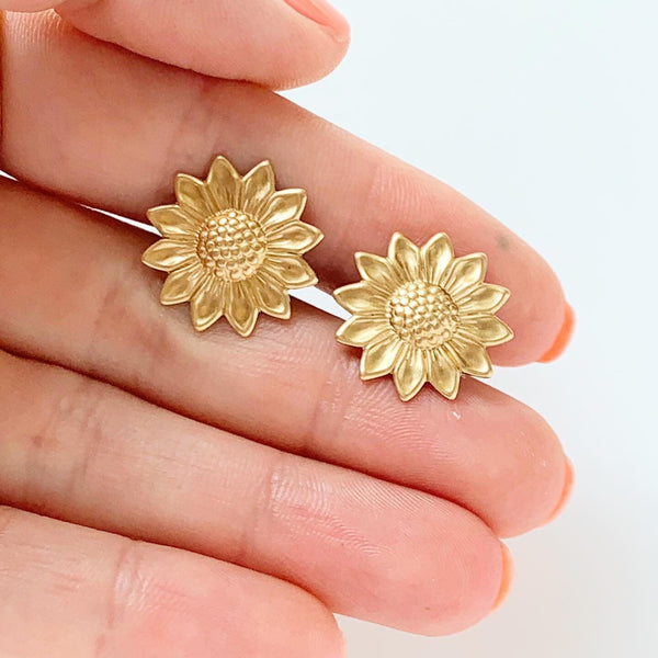 Sunflower Cufflinks Tie Clip Set Fall Autumn Wedding-Lydia's Vintage | Handmade Personalized Cufflinks and Tie Tacks