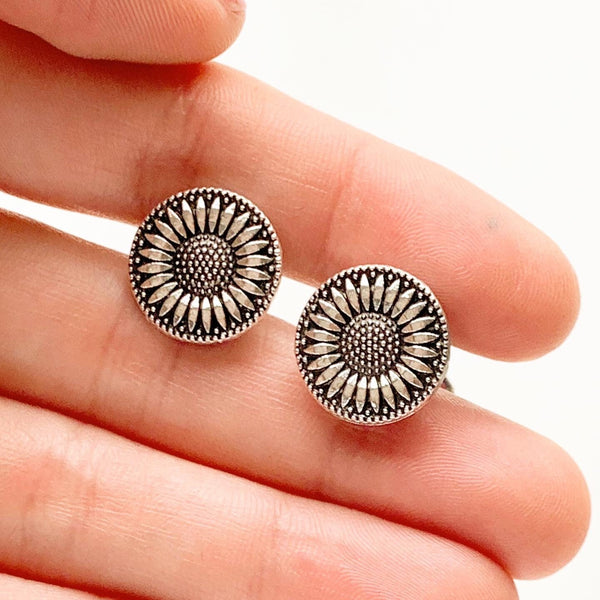 Sunflower Cufflinks Gift for Him Summer Wedding-Lydia's Vintage | Handmade Personalized Cufflinks and Tie Tacks