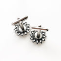 Sunflower Cufflinks Summer Fall Wedding-Lydia's Vintage | Handmade Personalized Cufflinks and Tie Tacks