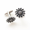 Sunflower Cufflinks Summer Fall Wedding-Lydia's Vintage | Handmade Personalized Cufflinks and Tie Tacks