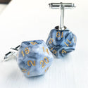 Black and White Swirl D20 Cufflinks D&D Geeky Wedding Dungeons and Dragons-Lydia's Vintage | Handmade Personalized Cufflinks and Tie Tacks
