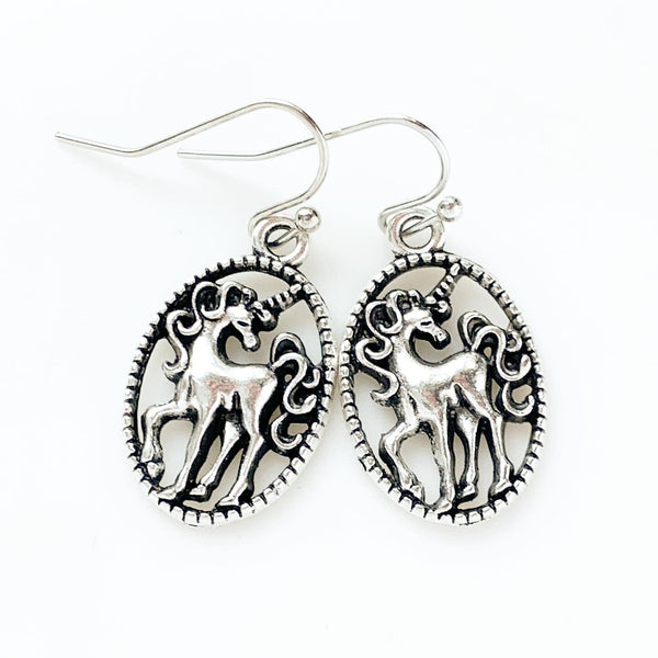 Unicorn Earrings The Last Unicorn Silver Earrings Gifts for Her-Lydia's Vintage | Handmade Personalized Vintage Style Earrings and Ear Cuffs