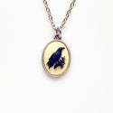Raven Necklace Crow Pendant Cameo Necklace Edgar Allan Poe Gift-Lydia's Vintage | Handmade Personalized Vintage Style Necklaces, Lockets, Earrings, Bracelets, Brooches, Rings
