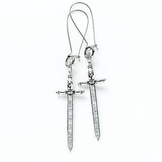 Sword Earrings Extra Long Earrings Renaissance Faire-Lydia's Vintage | Handmade Custom Cosplay, Renaissance Fair Inspired Style Necklaces, Earrings, Bracelets, Brooches, Rings