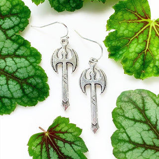 Battle Axe Earrings Viking Earrings Renaissance Faire Weapon Jewelry-Lydia's Vintage | Handmade Custom Cosplay, Renaissance Fair Inspired Style Necklaces, Earrings, Bracelets, Brooches, Rings